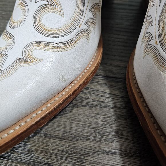 Durango Womens Crush Embroidered Leather Western Boots White Brown Size 9M - Picture 3 of 16